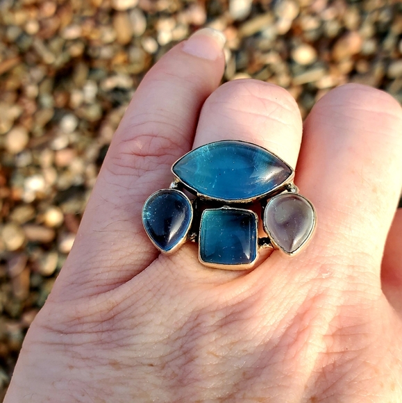 New Dichroic Glass 925 Silver Ring. - Picture 9 of 12